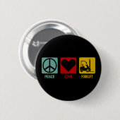 Forklift Driver Peace Love Design Ronde Button 5,7 Cm (Voorkant /achterkant)