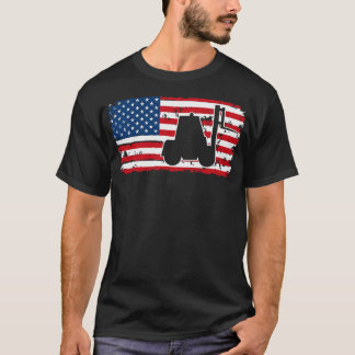 Forklift Driver USA-vlag T-shirt