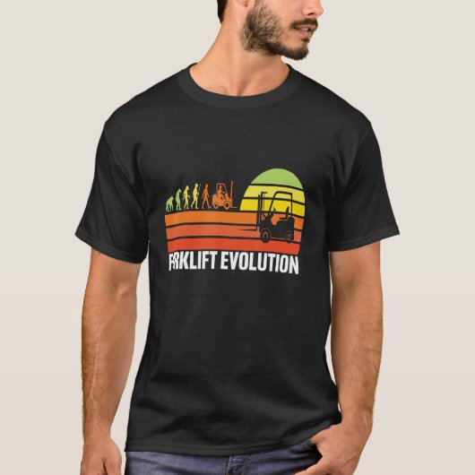 Forklift Evolution Funny Forklift Operator Fork Re T-shirt (Voorkant)