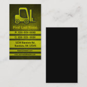Forklift gele grunge aangepaste bouwkaarten visitekaartje (Voorkant / Achterkant)