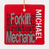 Forklift Mechanic Extraordinaire CUSTOM Keramisch Ornament (Achterkant)
