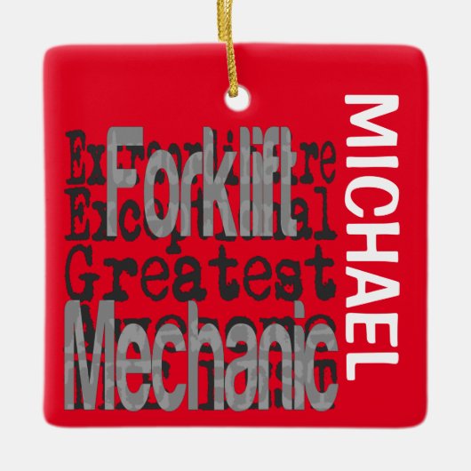 Forklift Mechanic Extraordinaire CUSTOM Keramisch Ornament (Voorkant)