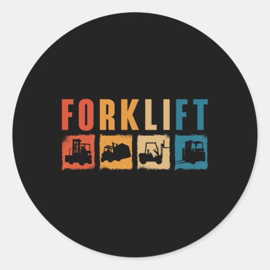 Forklift Operator Forklift Quote Driver Worker Ronde Sticker (Voorkant)