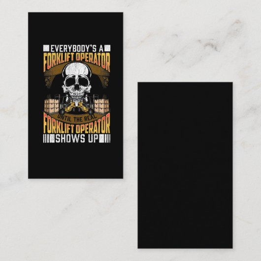 Forklift Operator Funny Warehouse Employee Humor Visitekaartje (Voorkant / Achterkant)