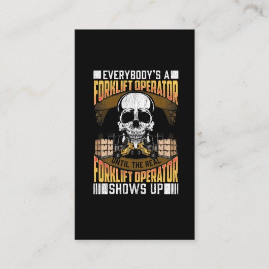 Forklift Operator Funny Warehouse Employee Humor Visitekaartje (Voorkant)