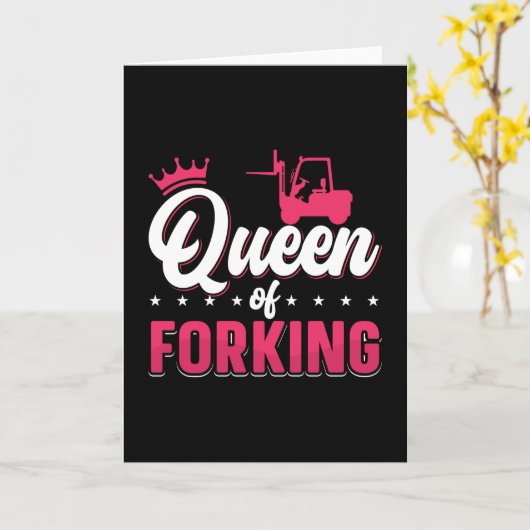 Forklift Operator Queen Of Forking Driver Truck Kaart (Gele Bloem)