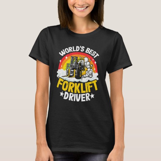 Forklift Operator Rainbow World's Best Forklift Dr T-shirt (Voorkant)