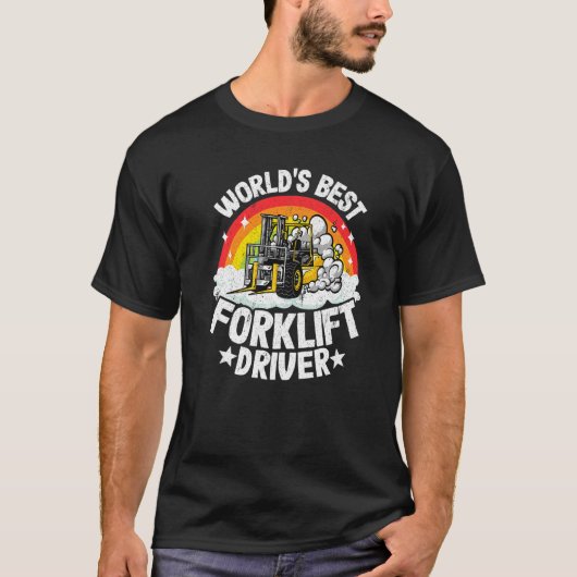 Forklift Operator Rainbow World's Best Forklift Dr T-shirt (Voorkant)