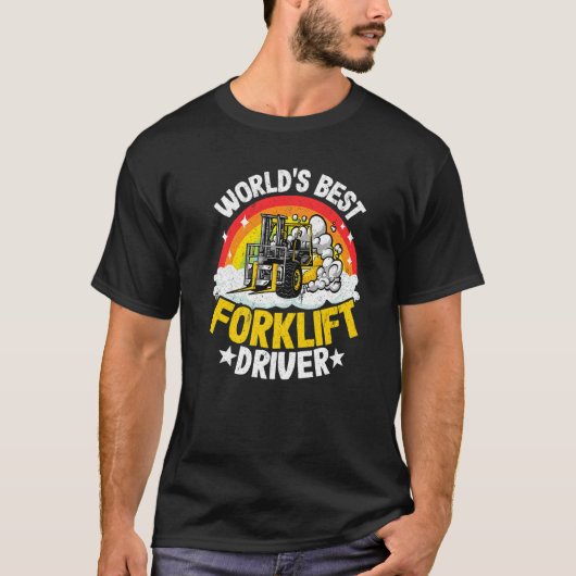 Forklift Operator Rainbow World's Best Forklift Dr T-shirt (Voorkant)