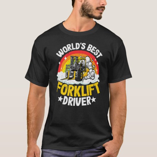 Forklift Operator Rainbow World's Best Forklift Dr T-shirt (Voorkant)