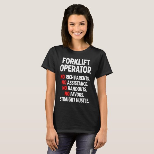 Forklift Operator Rich Driver T-shirt (Voorkant volledig)