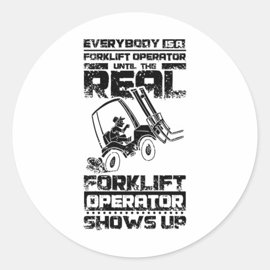 Forklift Operator Ronde Sticker (Voorkant)