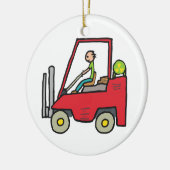 Forklift Truck Keramisch Ornament (Links)