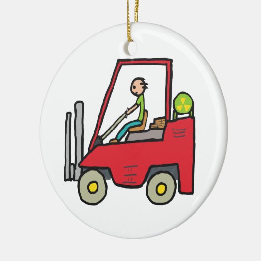 Forklift Truck Keramisch Ornament (Links)