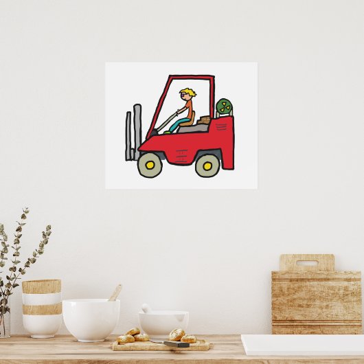 Forklift Truck Poster (Keuken)