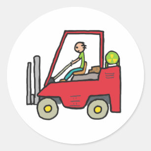 Forklift Truck Ronde Sticker