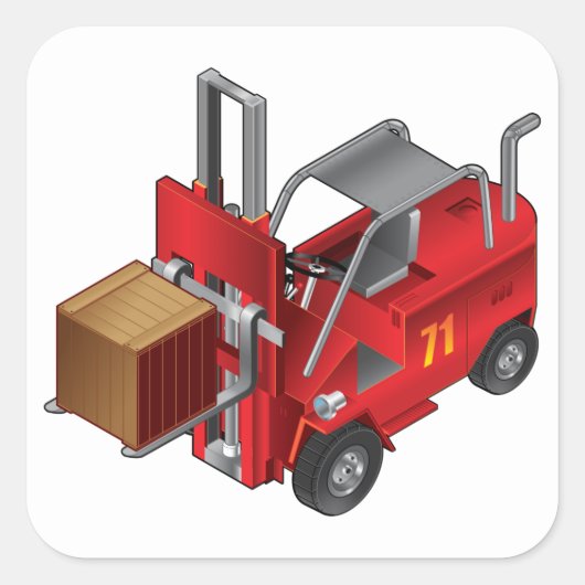 Forklift Truck Vierkante Sticker (Voorkant)