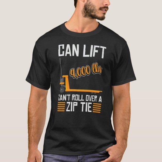 forklift user pallet truck cant govover it warehoi t-shirt (Voorkant)