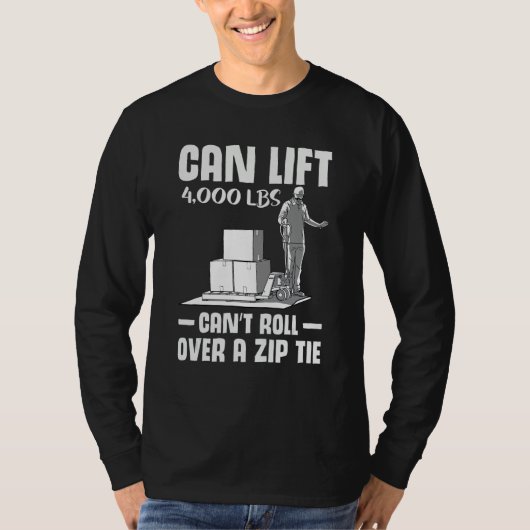 forklift user pallet truck cant govover it warehoi t-shirt (Voorkant)
