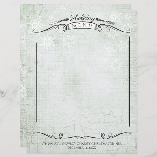 Forkmes met kerstfeestmenu borstkop (Voorkant / Achterkant)