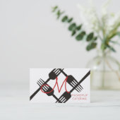 Forks monogram chef catering visitekaartje (Staand voorkant)