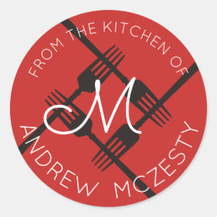 Forks monogram uit de keuken van de sticker