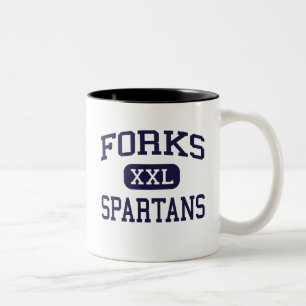 Forks - Spartans - High School - Forks Washington Tweekleurige Koffiemok