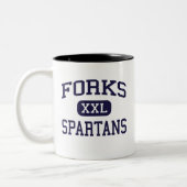 Forks - Spartans - High School - Forks Washington Tweekleurige Koffiemok (Links)
