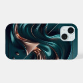 Form_and_Flow | Luxury Flow 3D Liquid Metaal Telef iPhone 15 Case (Achterkant horizontaal)
