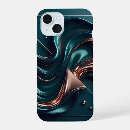 Form_and_Flow | Luxury Flow 3D Liquid Metaal Telef iPhone 15 Case (Achterkant)