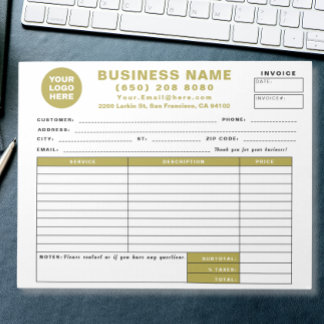 Form Business Quotation Gold Invoice Sales Receipt Notitieblok