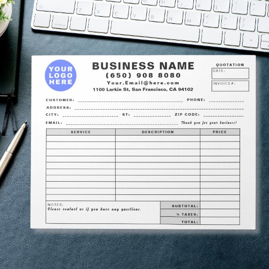 Form Business Quotation Invoice Sales Receipt Notitieblok