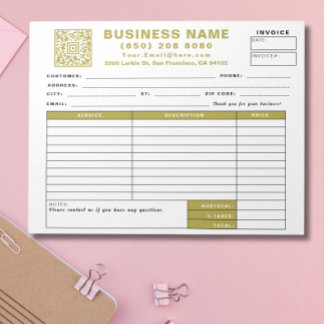 Form Business Quotation Invoice Sales Receipt QR Notitieblok