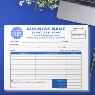 Form Business Quote Invoice Sales Receipt Notitieblok