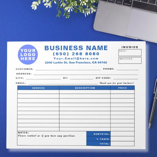 Form Business Quote Invoice Sales Receipt Notitieblok