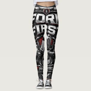 Form First Metallic Gym Embleem Badge Illustratie Leggings