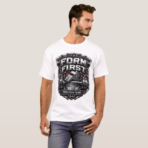 Form First Metallic Gym Embleem Badge Illustratie T-shirt