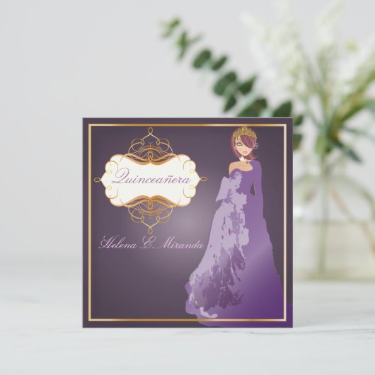 Forma Quinceañera/plum Kaart (Staand voorkant)