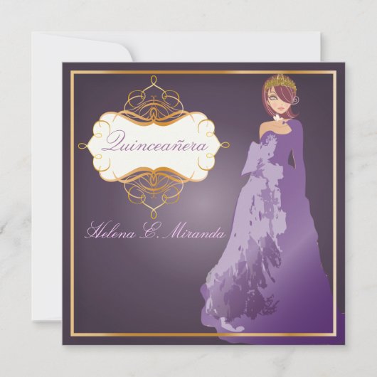 Forma Quinceañera/plum Kaart (Voorkant)