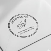 (FORMAAT GEWIJZIGD) Elegant monogram Retouradres Z Rubberstempel