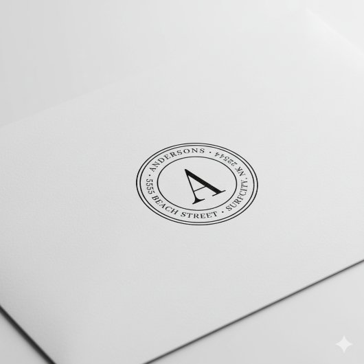 (FORMAAT GEWIJZIGD) Elegant monogram Retouradres Z Rubberstempel