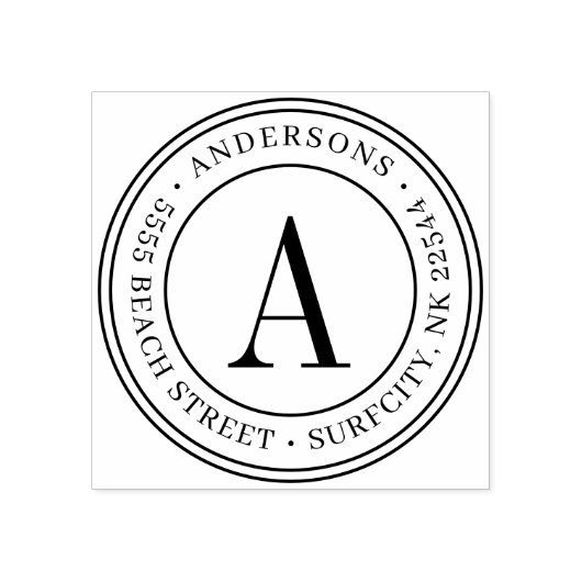 (FORMAAT GEWIJZIGD) Elegant monogram Retouradres Z Rubberstempel (Afrduk)