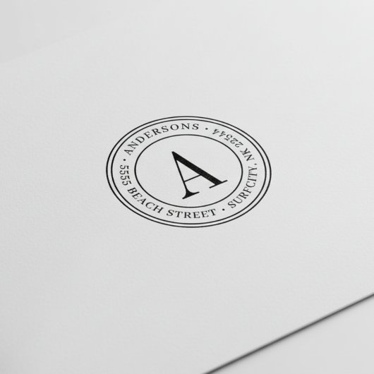 (FORMAAT GEWIJZIGD) Elegant monogram Retouradres Z Zelfinktende Stempel