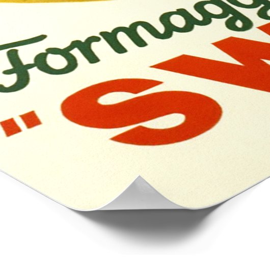 Formaggio vero Emmental Svizzero, Zwitserland Poster (Hoek)