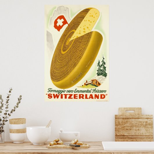 Formaggio vero Emmental Svizzero, Zwitserland Poster (Keuken)