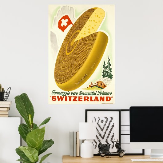 Formaggio vero Emmental Svizzero, Zwitserland Poster (Thuiskantoor)