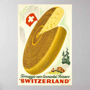 Formaggio vero Emmental Svizzero, Zwitserland Poster