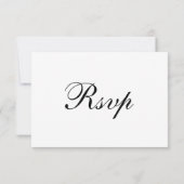 Formal and Classic | Black and White Wedding RSVP Kaartje (Achterkant)