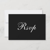 Formal and Classic | Dark Black Wedding RSVP Kaartje (Achterkant)