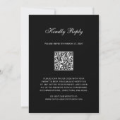 Formal and Classic | QR Code RSVP Black Wedding Kaart (Achterkant)